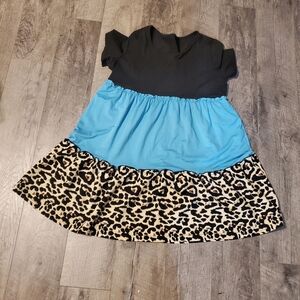 Blue leopard dress